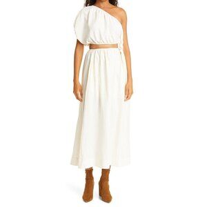 Farm Rio One Shoulder Maxi Dress - Off White, Medium NWT